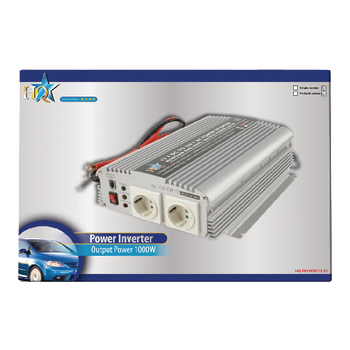 HQ-INV1KW/12 Inverter gemodificeerde sinusgolf 12 vdc - ac 230 v 1000 w f (cee 7/3) Verpakking foto